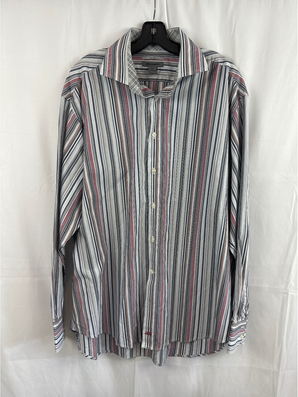 Johnston & Murphy Tailored Fit XXL Men's Striped Button-Up